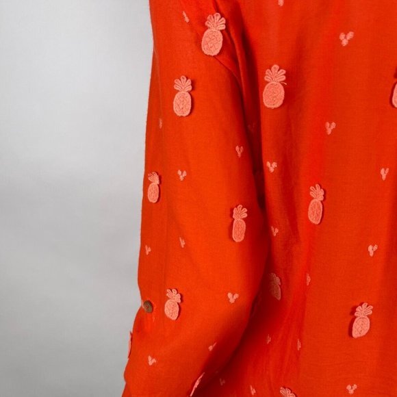 Anthropologie Maeve Classic Embroidered Blouse Women 10 NWOT Pineapple Shirt Top - Picture 12 of 16